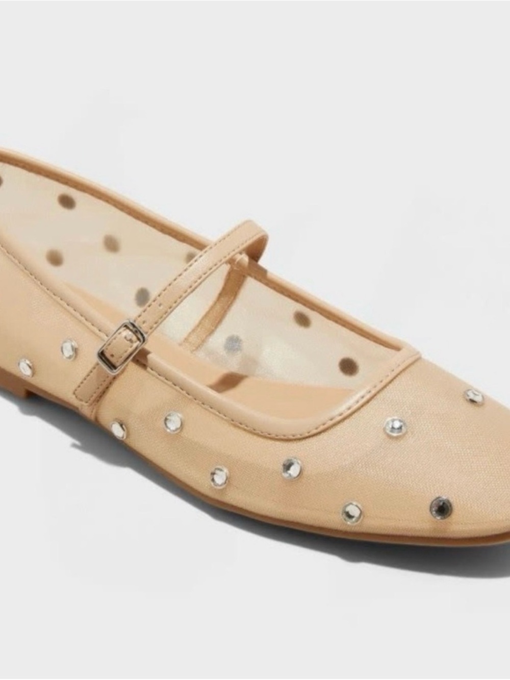 Wild Fable Nude Studded Mary Jane Flats - size 7 - Picture 2 of 2
